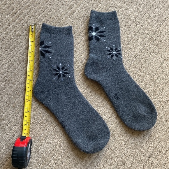 Wool Long Ankle Crew Socks grey size 8. - Picture 2 of 9